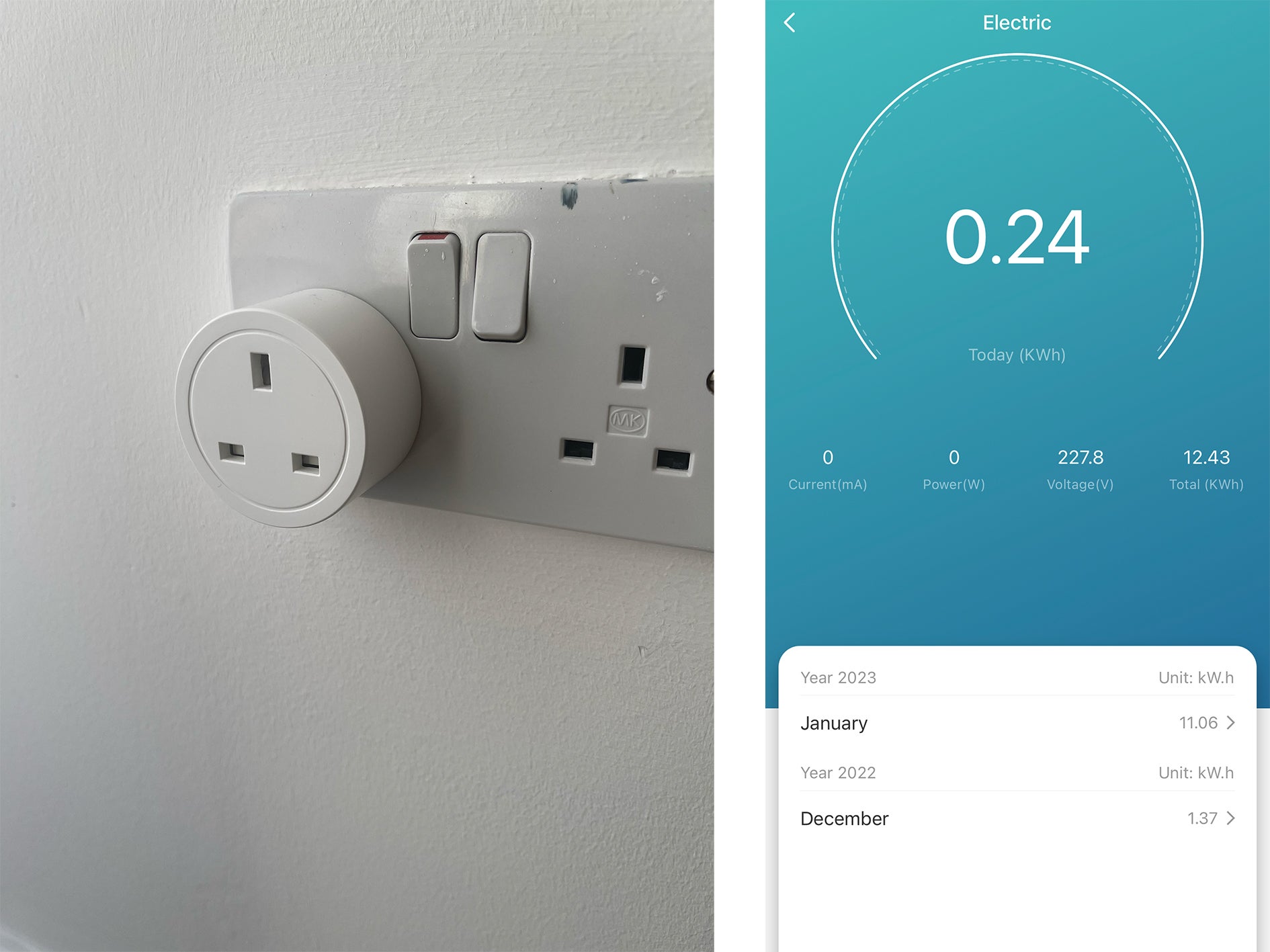 Smart plug outlet energy monitoring